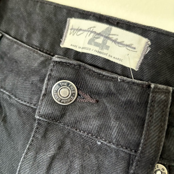 We The Free | Black Distressed Jean Mini Skirt | Size 4 - Picture 7 of 7